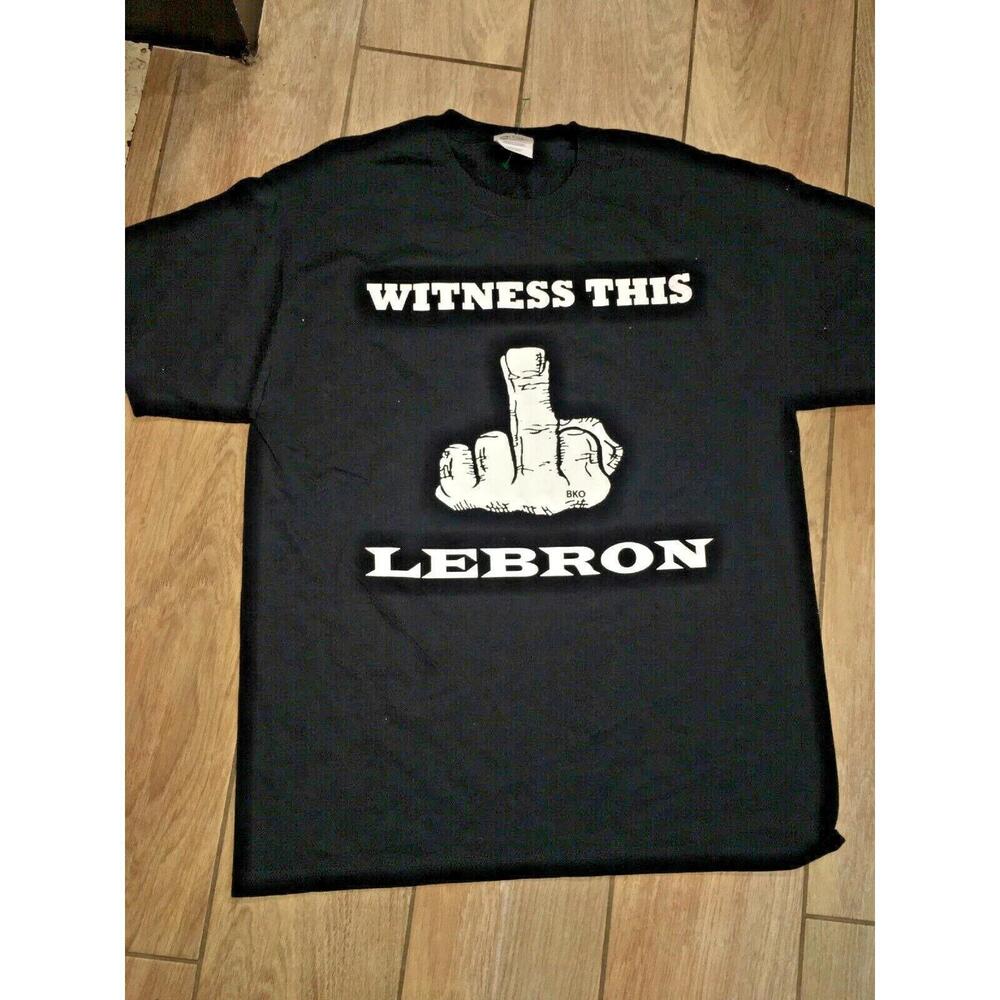 Rare Lebron T Shirt Witness This Flipping The Finger Shirt Lg Ybd